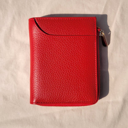 SAPHIRE - Portefeuille en Cuir Grainé & Zip Doré
